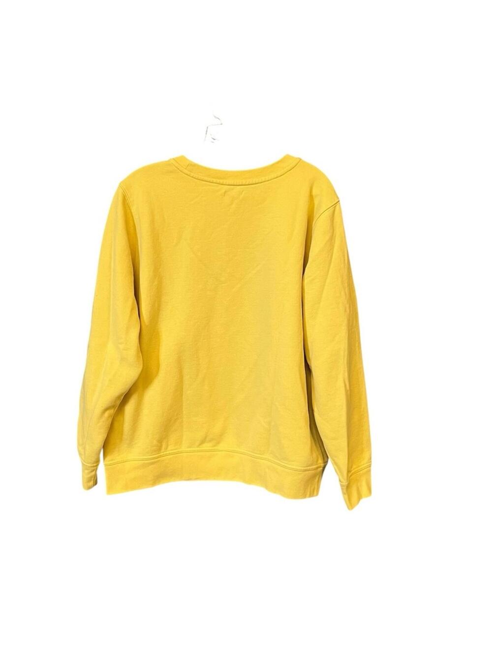 L.L. Bean spell out decal sweatshirt women *XL yellow crewneck pullover - Picture 2 of 9